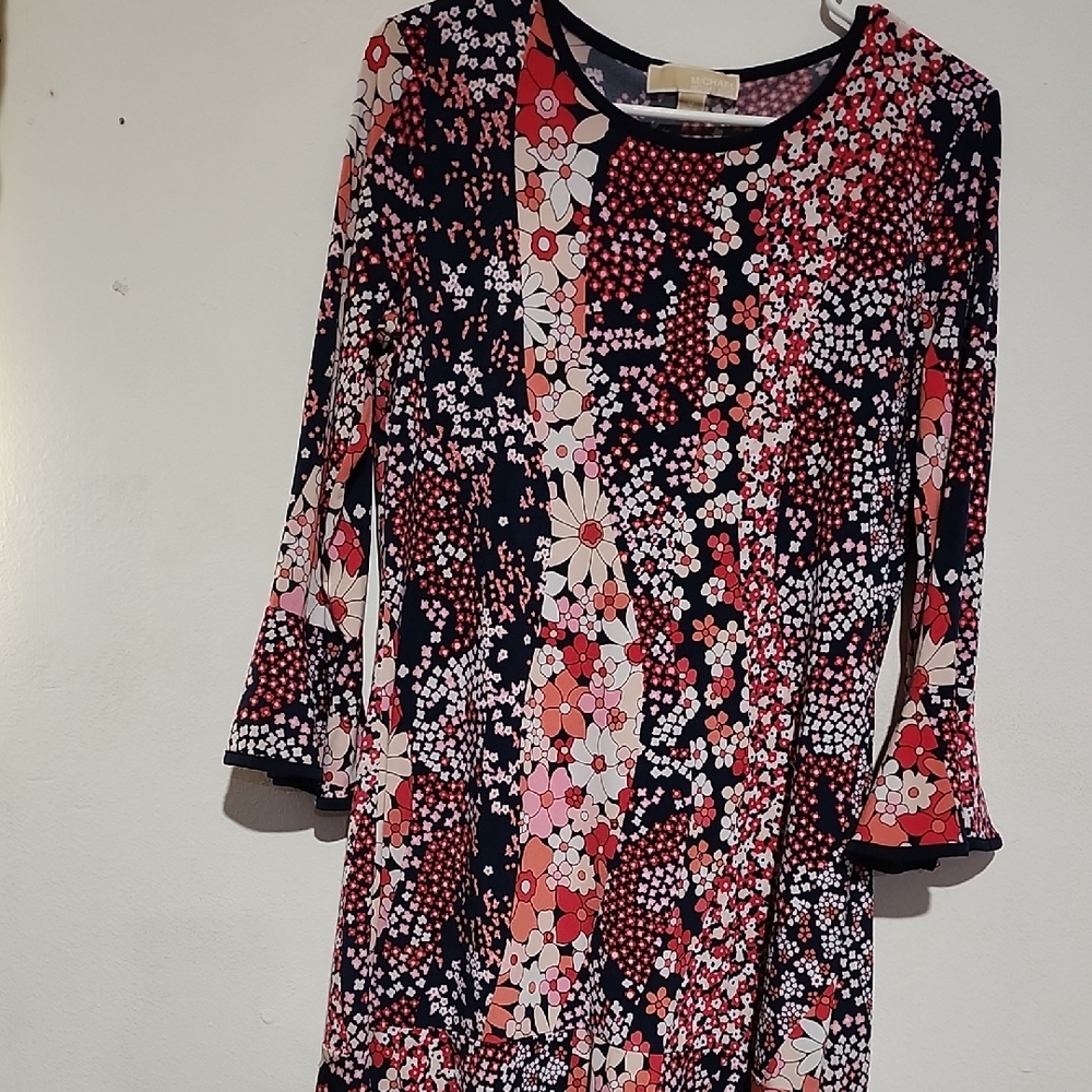 Michael Kors Navy and Pink Floral Top